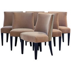 Set of Six Holly Hunt Crescent Dining Chairs by Holly Hunt Studio