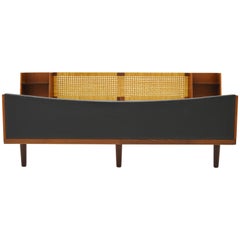 Used Midcentury Hans J Wegner Double Master Bed with Teak and Rattan