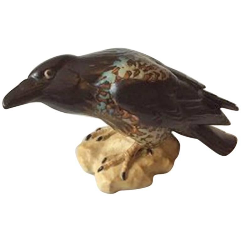 Bing & Grondahl by Dahl Jensen Stoneware Figurine of Crow #1714