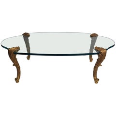 Gilt Bronze and Glass Table Signed P. E. Guerin