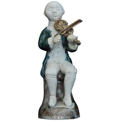 Creamware Figure of a Violinist, Ralph Wood Sr, circa 1745