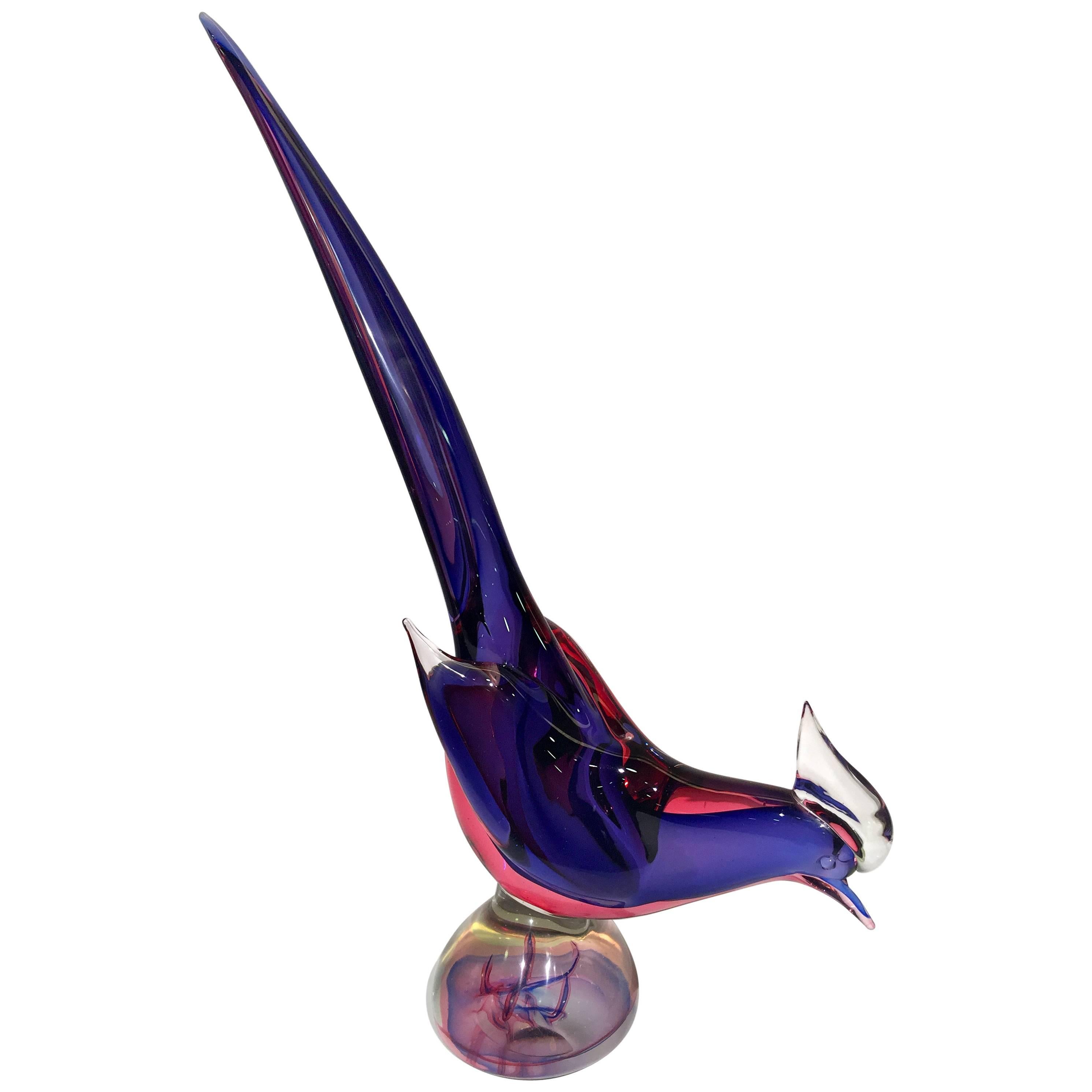 Archimede Seguso 1950 Multi-Color Cock in Murano Glass For Sale