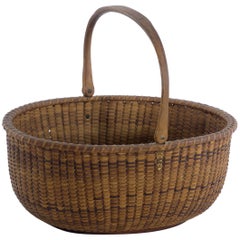 Antique Large Oval Nantucket Lightship Basket, 19th Century