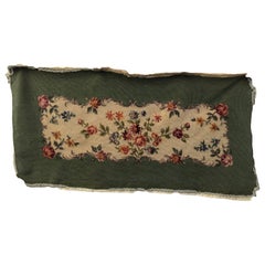 French Retro Needlepoint Bench Cover, Floral Motif in Silk and Wool, 1900s