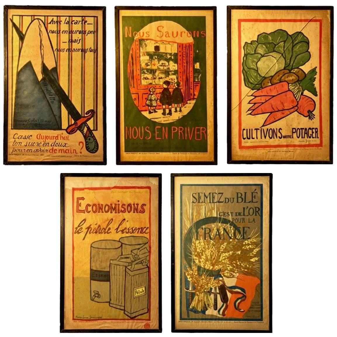 French First World Lithograph Posters by Children to Support War Effort For Sale