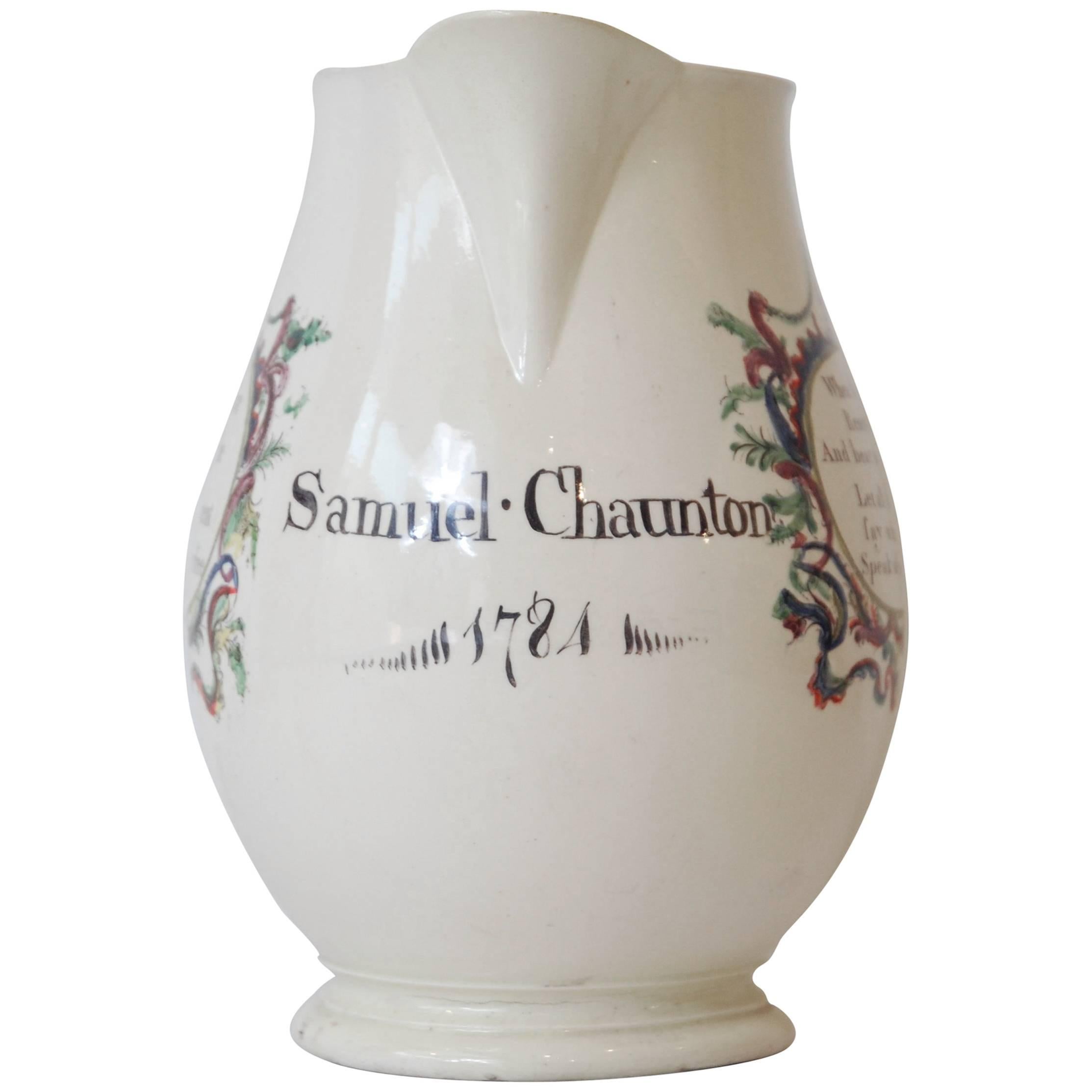 Dated Creamware Jug, Leeds, 1784