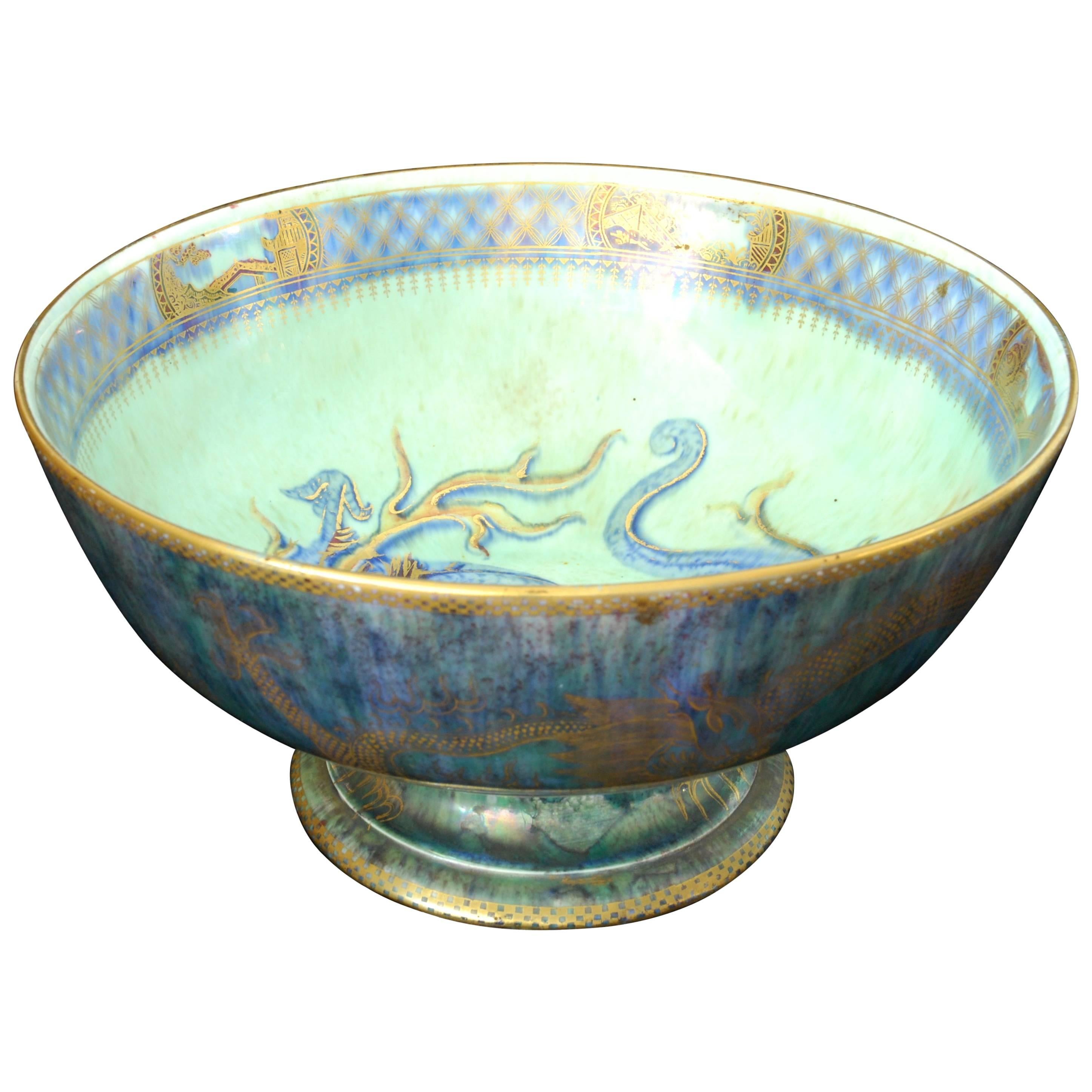 Lustre Punch Bowl with Dragons, Wedgwood, circa 1925