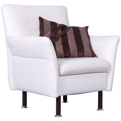 Koinor Vittoria Designer Leather Armchair in Crème White with Functions
