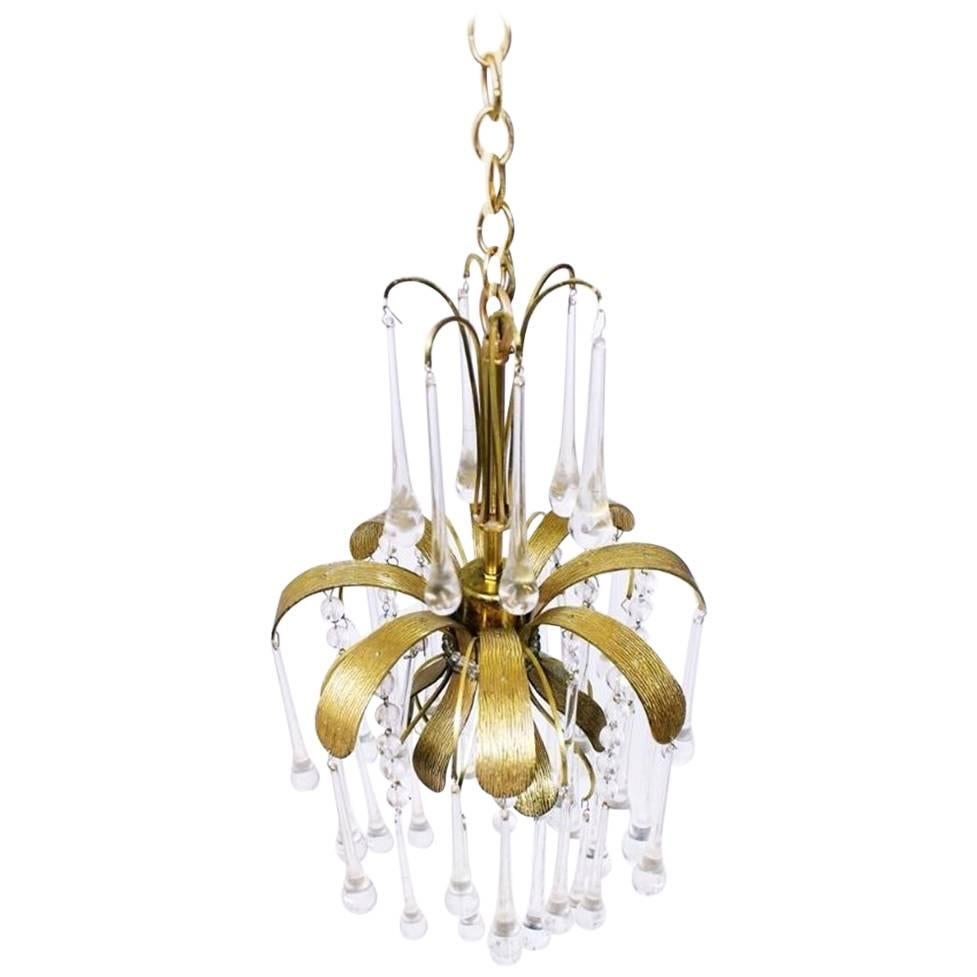 Vintage Murano Glass Tear Drop Pendant Light from Palwa, 1970s For Sale