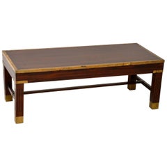 Antique Mahogany and Brass Coffee Table