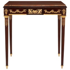 Antique French Gilt Bronze-Mounted Mahogany Side Table