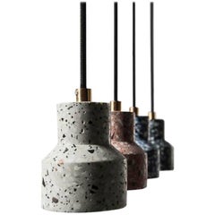 Pendant TU, Terrazzo and Concrete Pendant Lamp, Black or White