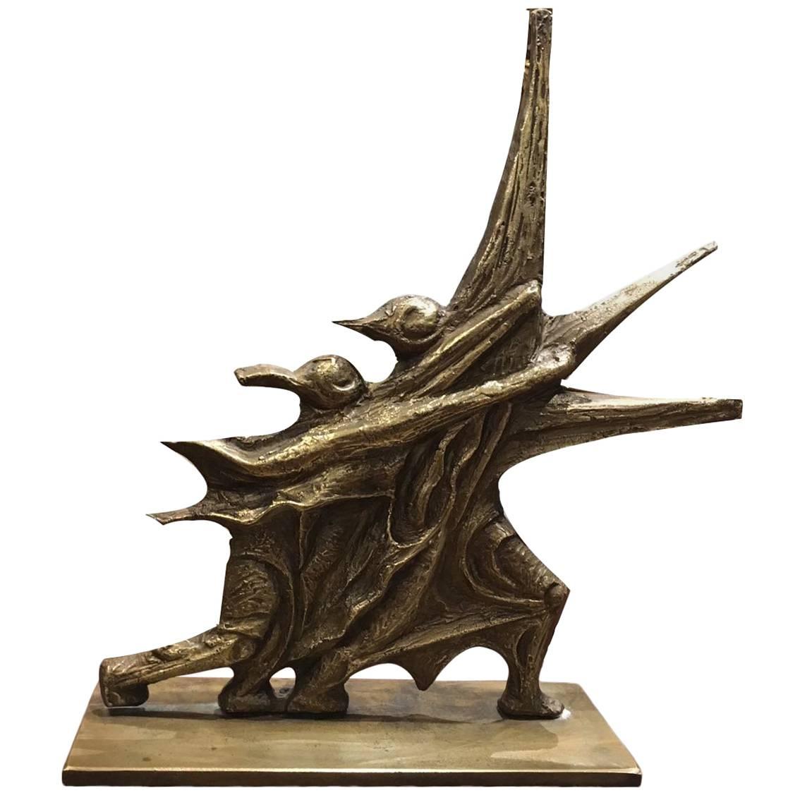 Abstract Bronze Sculpture by Mohammad Ghani Hikmat For Sale