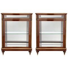 Two Glass and Mahogany Display Cabinets, 19th Century, France