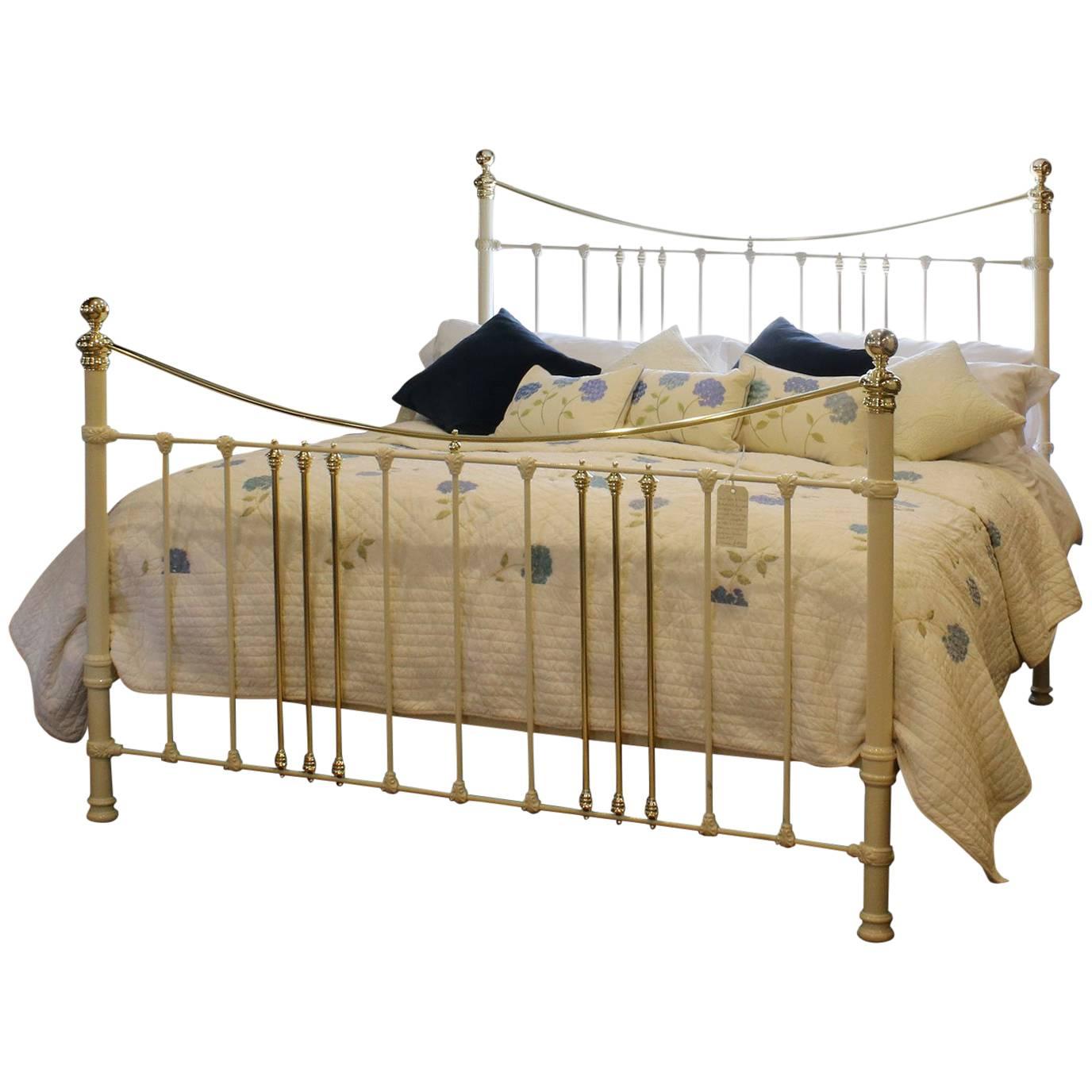 Cream Brass and Iron Bed, MSK45