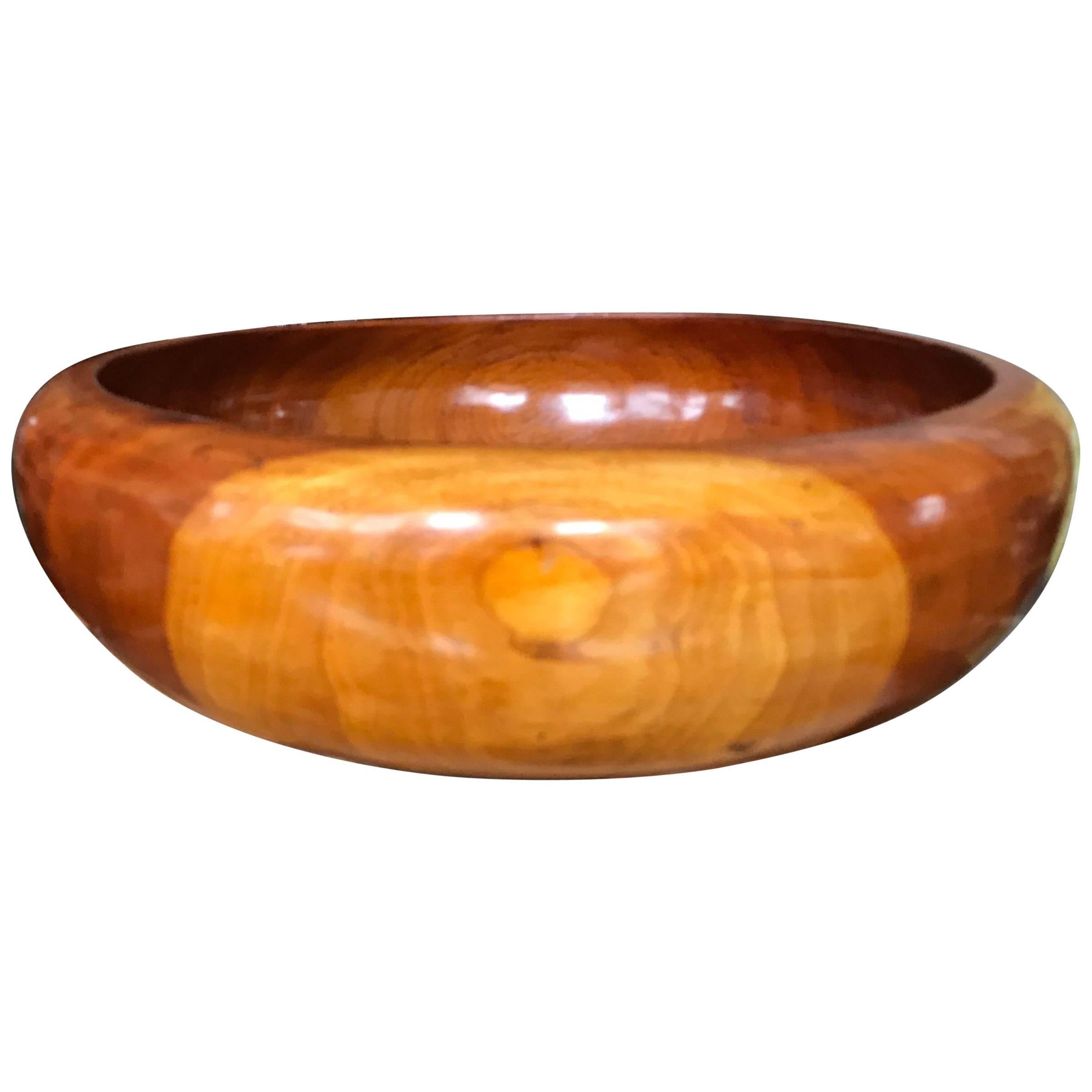 Midcentury Turned Wood Centrepiece Bowl