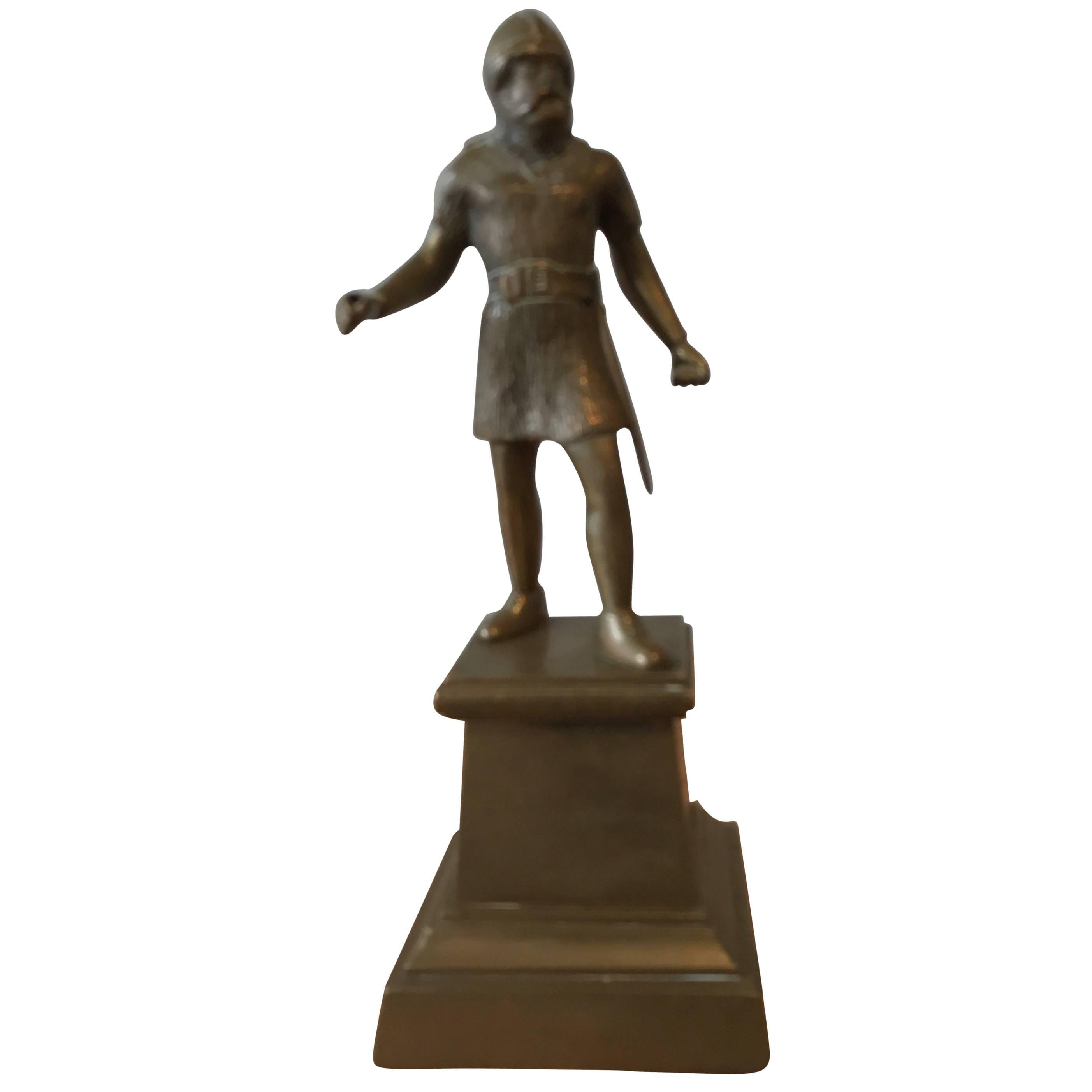 19th Century Brass Figural Statue of a Viking
