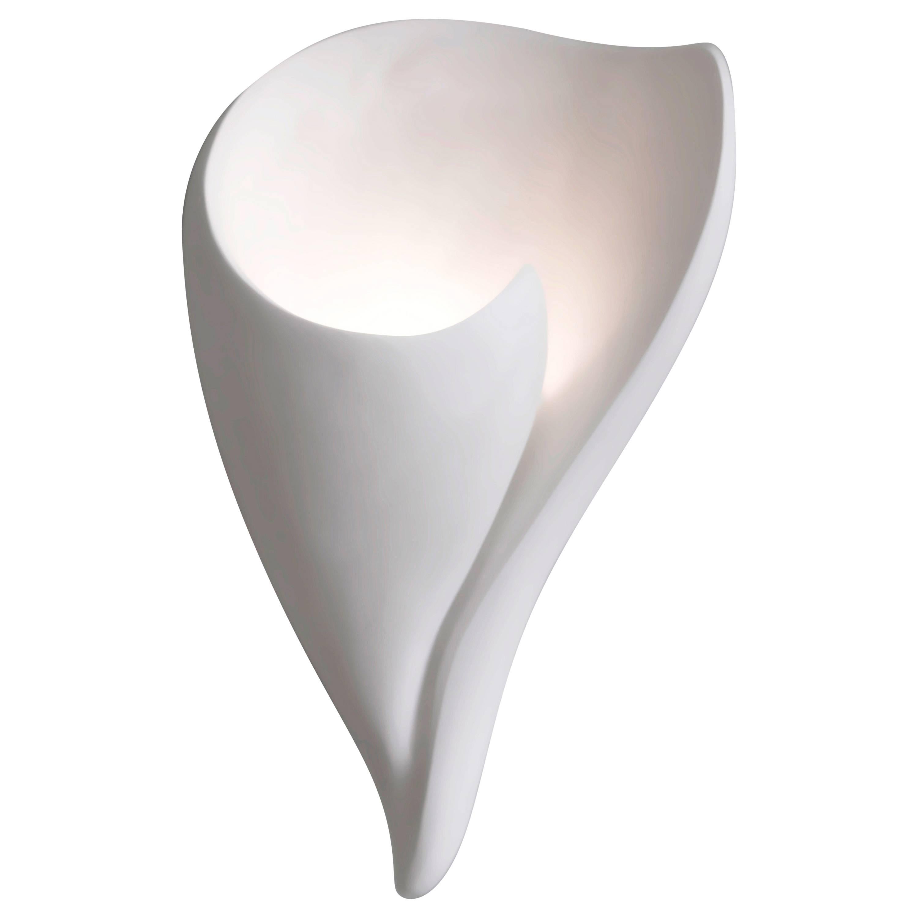 Organic Modern Shell Wall Light/Wall Sconce in White Plaster by Hannah Woodhouse For Sale
