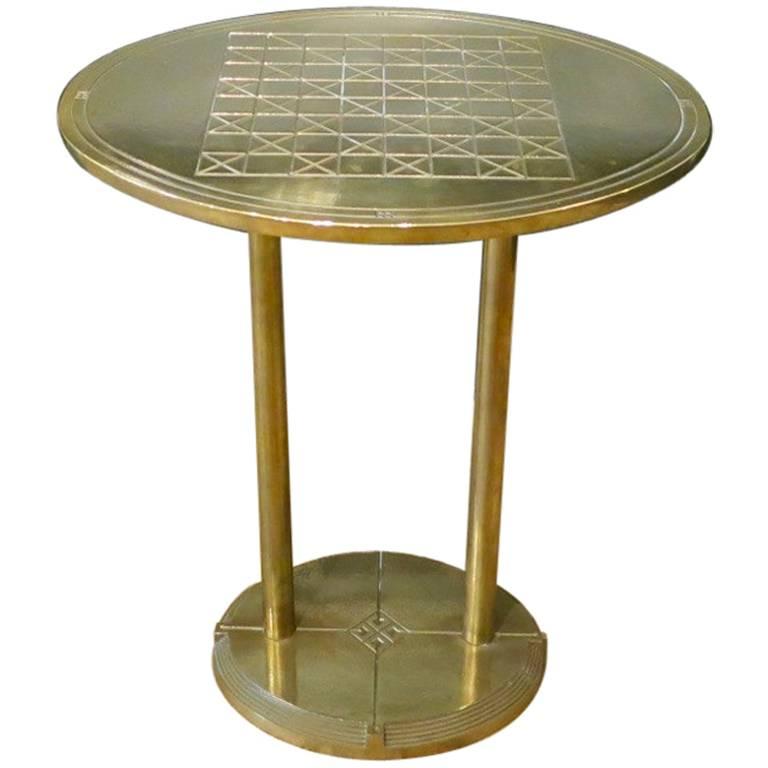 Brass Peter Ghyczy Side Table/Chess Table