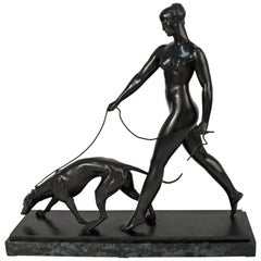 "Artemis" ‘Diana the Huntress’ Art Deco Sculpture by Raymond Rivoire