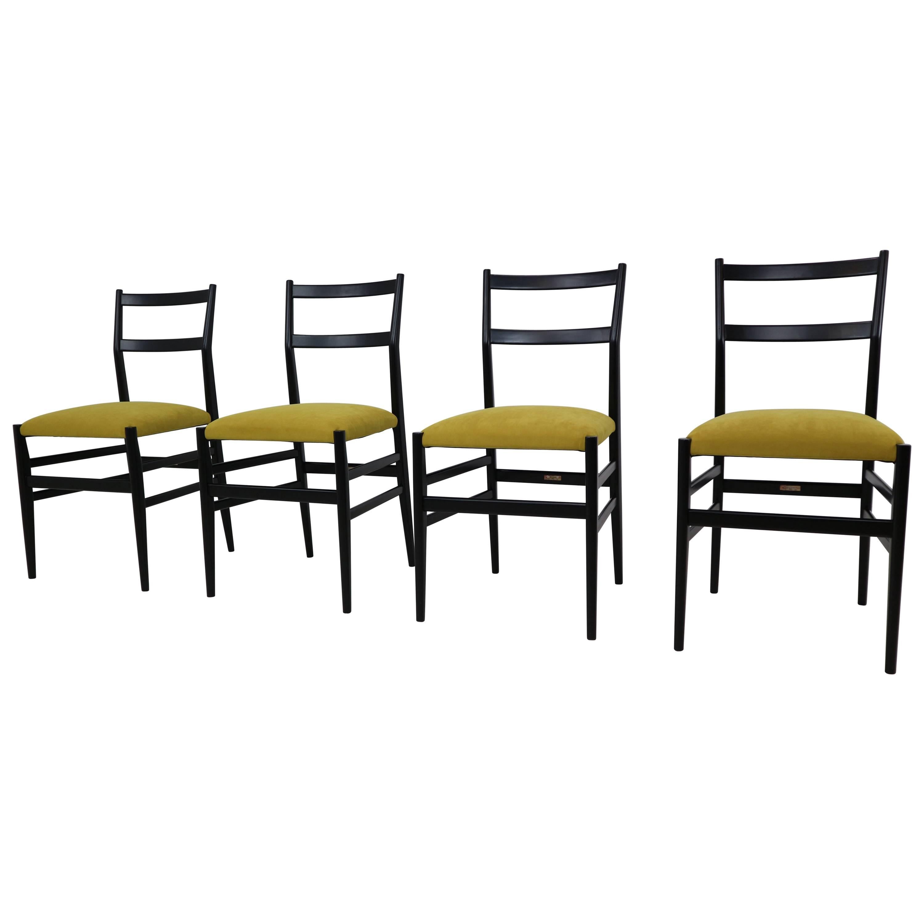 Gio Ponti Set of Four Chairs Model "Leggera", Italy, 1951