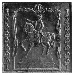 Antique Cast Iron Plate for Fireplace Depictiong Napoleone Bonaparte