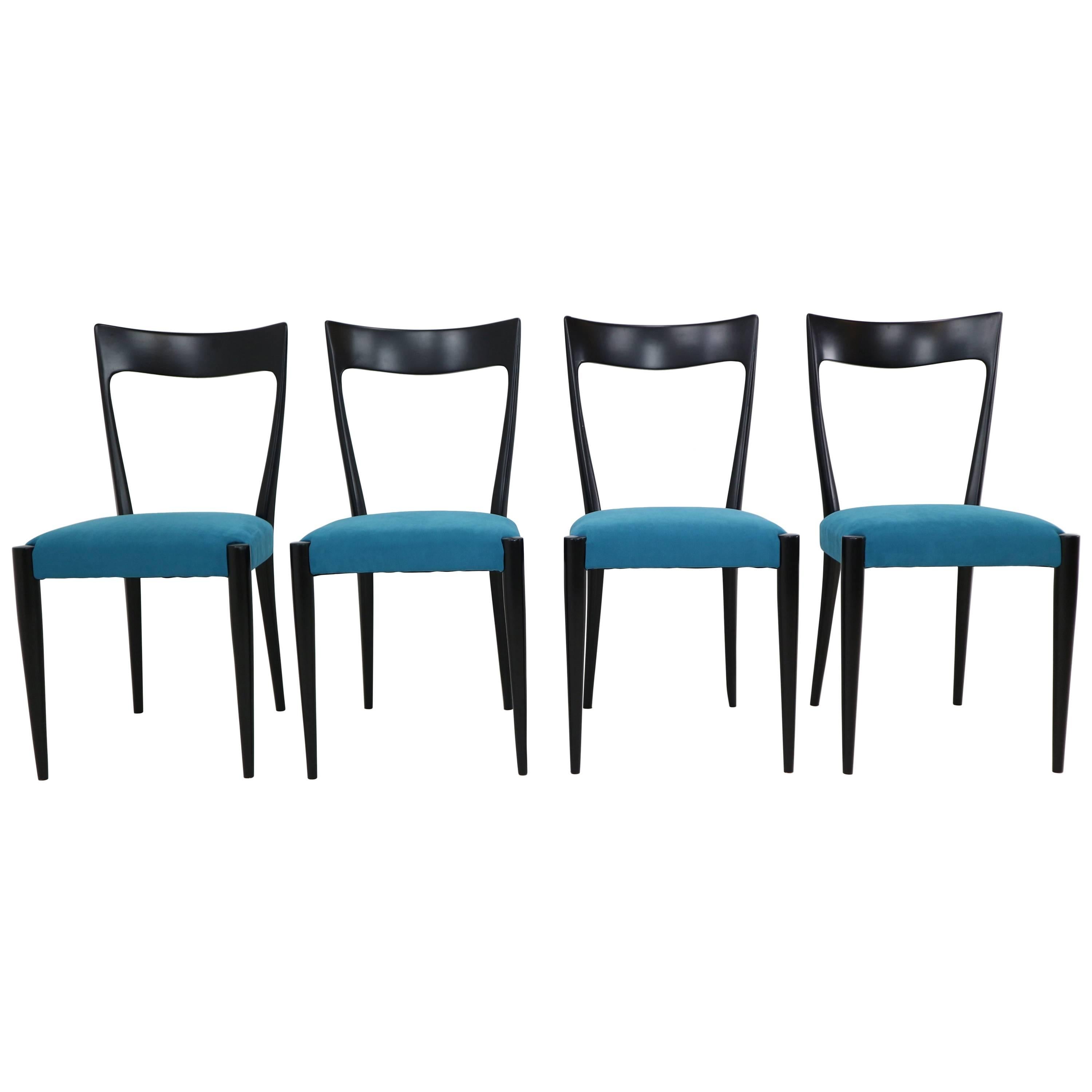 Set of Four Italian Dining Chairs by Melchiorre Bega 1950s
