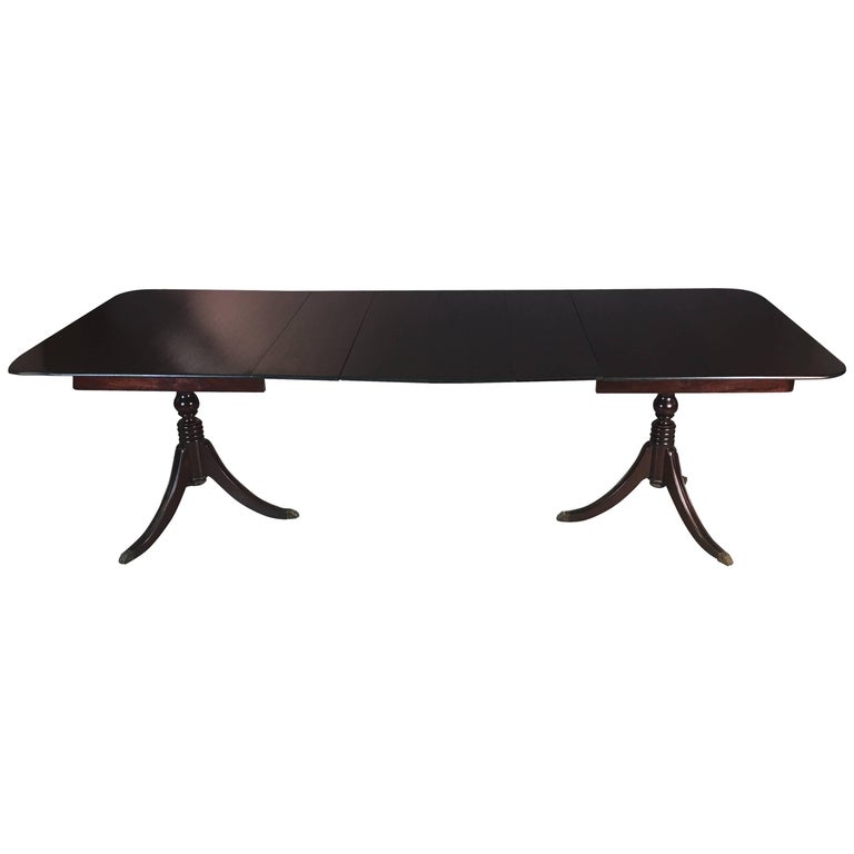Mahogany Wood Banquet Dining Room Table For Sale at 1stDibs