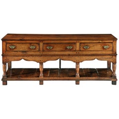Antique Fine Three-Drawer Vernacular Serving Dresser