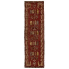 Tapis de prière antique anatolien Kirsehir vintage avec motif de marqueur de cimetière