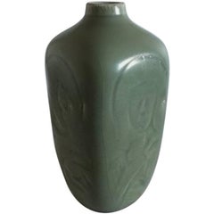 Royal Copenhagen Jais Nielsen Stoneware Vase in Celedon Glaze #2376