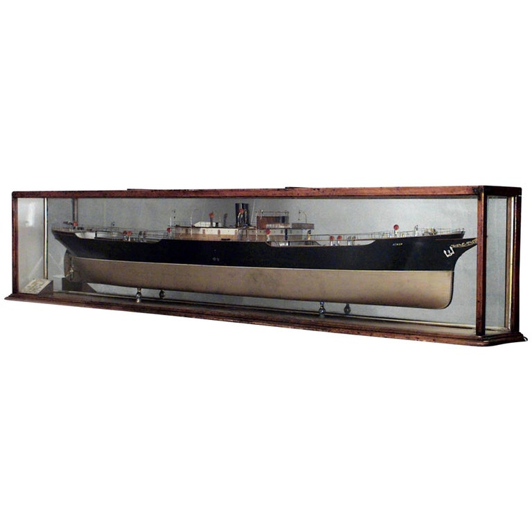 Victorian Ship Model in Glass Case For Sale at 1stDibs