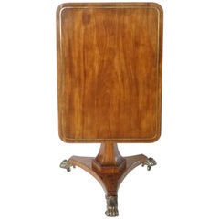 English Regency Brass-Inlaid Mahogany Tilt-Top Table, circa 1820