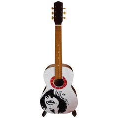 Beatles George Harrison Stained Glass Japanese Acoustic Guitar Artist Signed