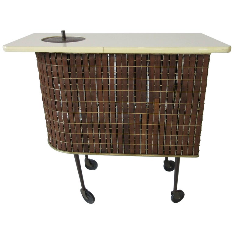 Tony Paul Rolling Bar Cart "Barmobile" with Built, in Ice Bucket at