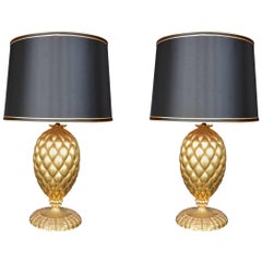 Pair of York Gold Leaf Lamps by Bryan Cox