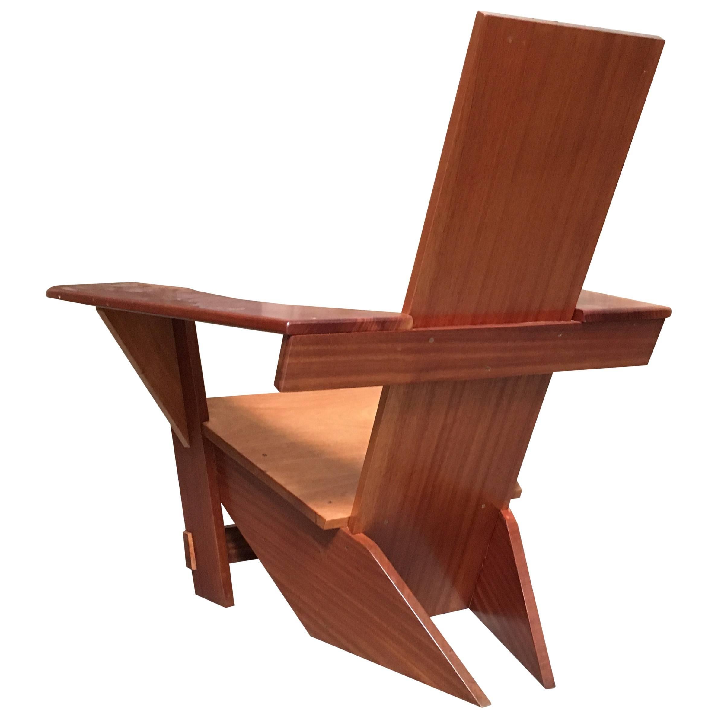 Studio Crafted Mahogany Adirondack Chair