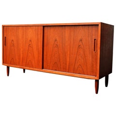 Poul Hundevad All Wood Teak and Birch Compact Credenza or Buffet