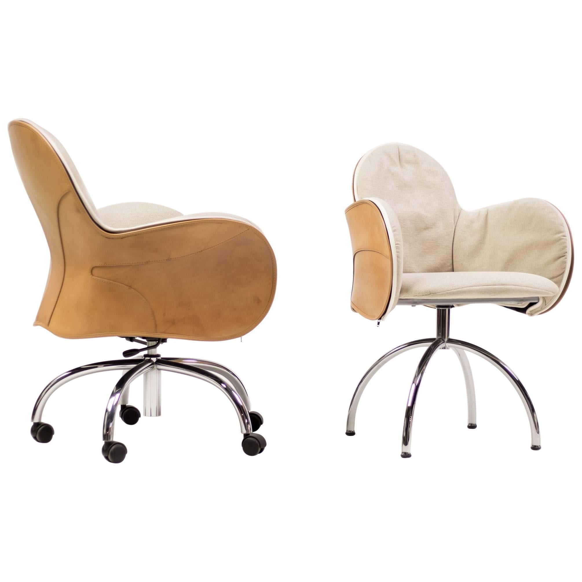 De Padova Incisa Chair and Serbelloni Desk Chair in Saddle Leather