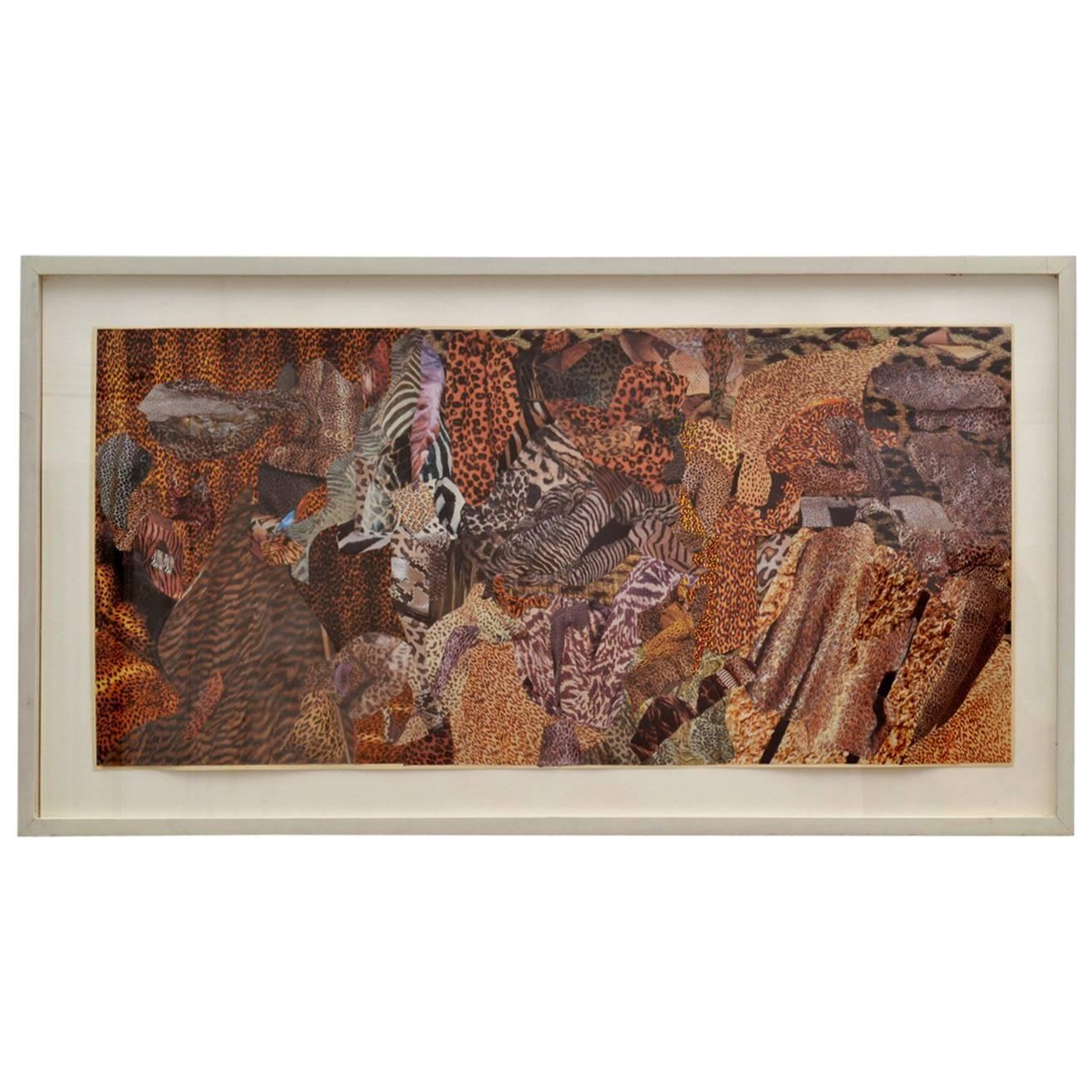 Abstract Collage Art in Brown by Bill Allan, UK, 1993 For Sale