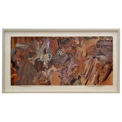 Arte abstracto de collage en marrón de Bill Allan, Reino Unido, 1993