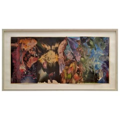 Vintage Abstract  Multi-Color Collage by Bill Allan, UK, 1993