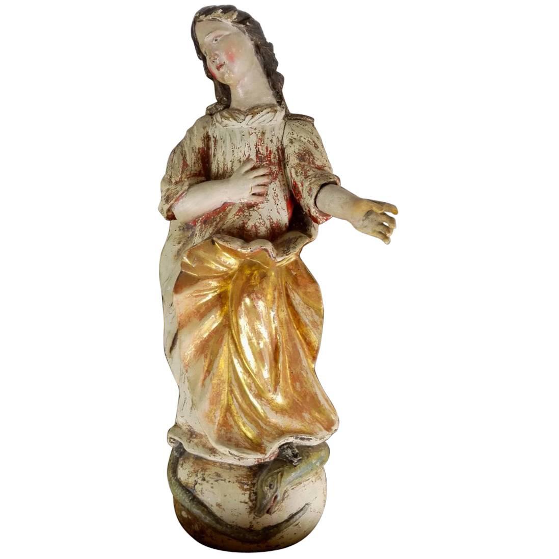 17th Century Lime Wood Madonna Immaculata in Manner of Tilman Riemenschneider For Sale