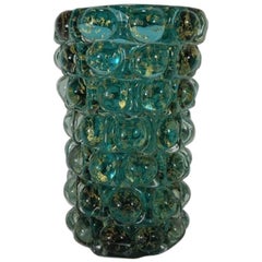1940 Ercole Barovier for Ferro Toso Barovier Murano Glass Vase a "Lenti" Series