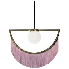 Wink Gold-Plated Pendant Lamp with Pink Fringes
