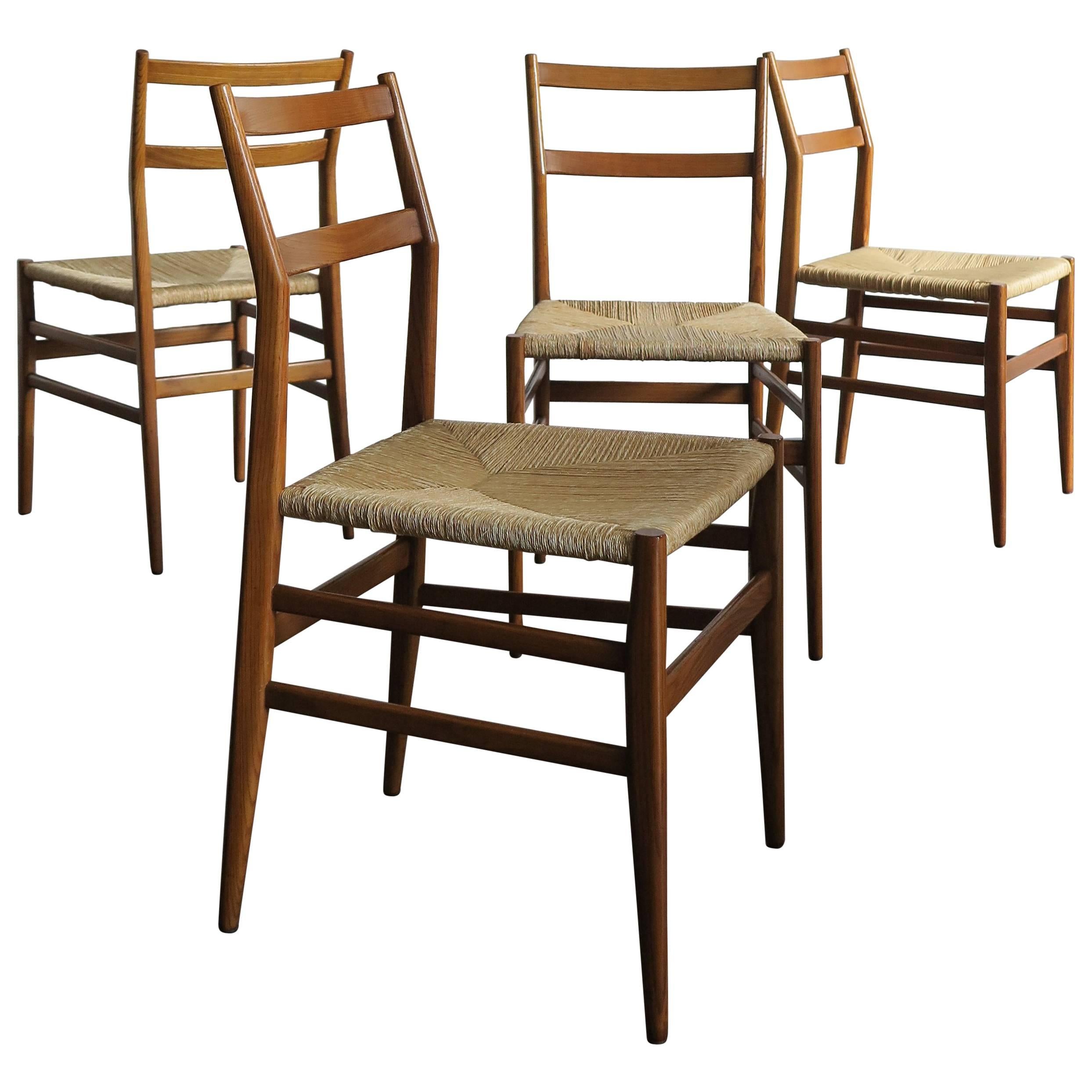 1950s Gio Ponti Italian Midcentury Design Dining Chairs "Leggera" for Cassina