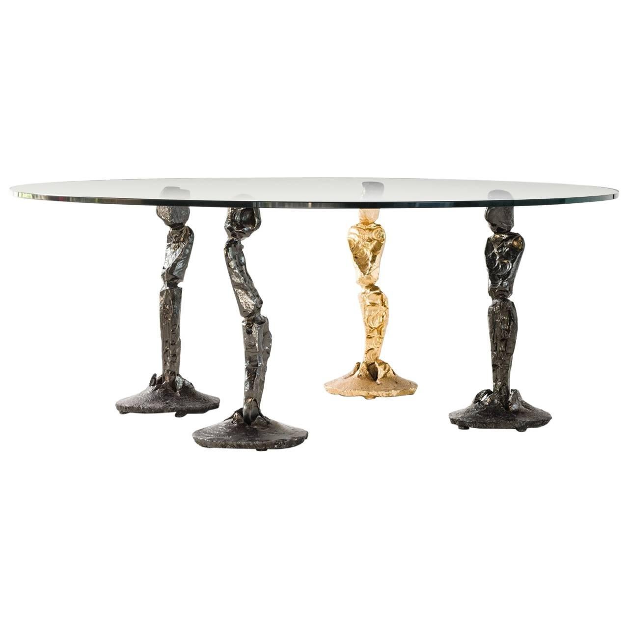 Coffee Table by Salvino Marsura, Hand-Forged Wrought Iron, Late 20th Century For Sale