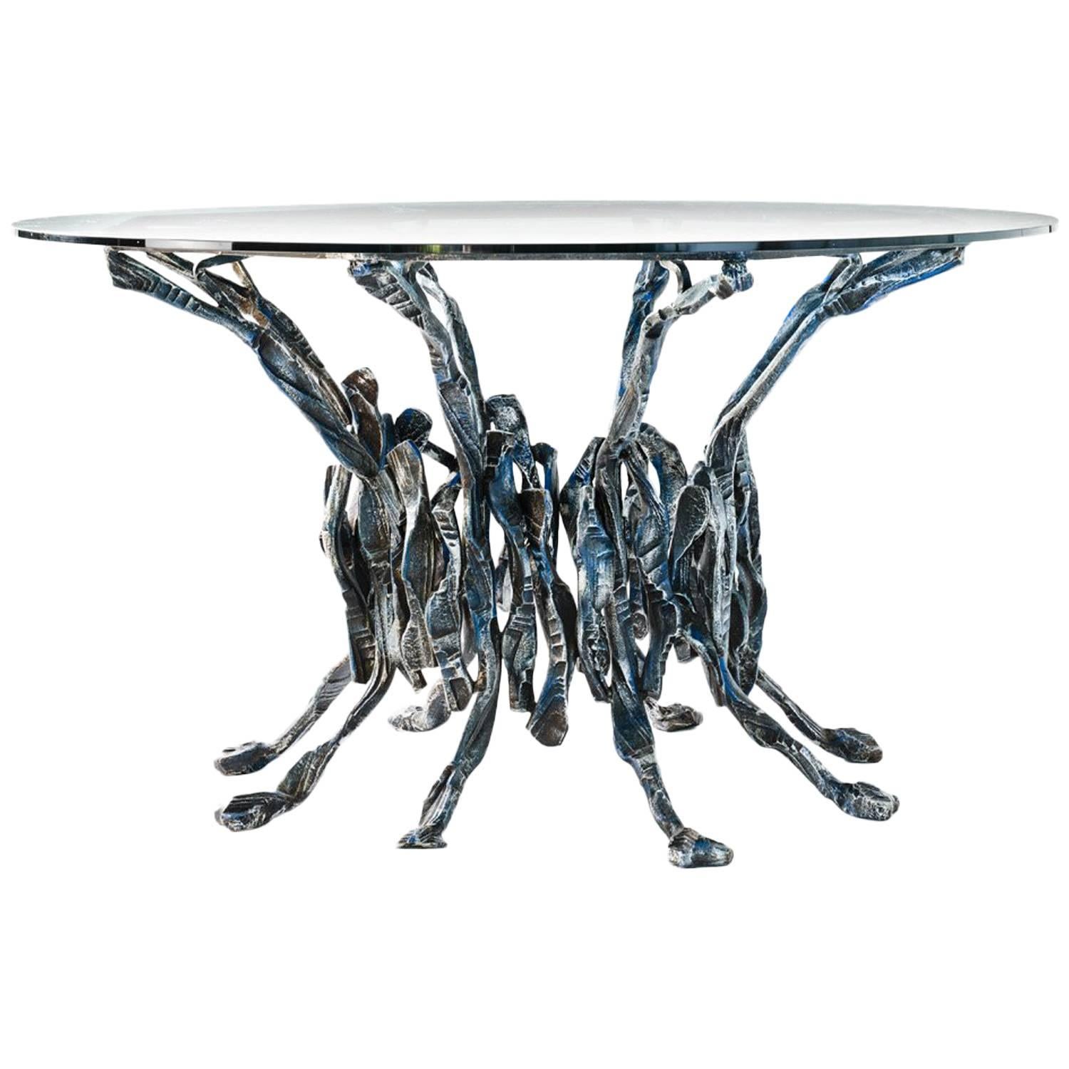 Dining Table by Salvino Marsura, Hand-Forged Steel Billet, Late 20th Century For Sale
