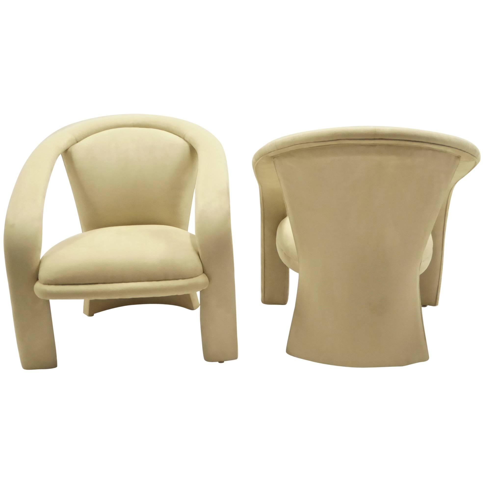 Modern Pop Lounge Chairs by Carsons in Ultrasuede