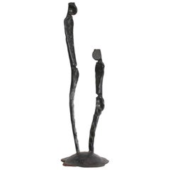 Modern Figurative Sculpture in Hand-Forged Textured Wrought Iron